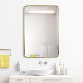 Ultra Brushed Gold Stainless Steel Rectangular Wall Mirror